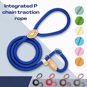 Laisse de traction intégrée pour animaux de compagnie, laisse pour chien en nylon anti-émeute, collier pour chien cousu à la main, laisse d'entraînement épaisse pour chien, tendance et durable - Product Image 2