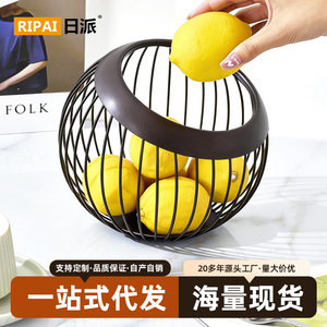 Cesta Redonda de Hierro Forjado para Frutas con Diseño de Alambre Metálico Resistente para Almacenamiento en la Cocina y Organización de Cápsulas de Café - Product Image 5