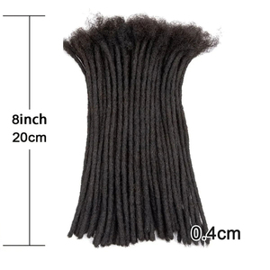 <span class=keywords><strong>Extension</strong></span> de Locs Cheveux Humains de 0,4 cm de Largeur 8 Pouces 10 Mèches/Paquet Entièrement Faite à la Main Dreadlock 100% Cheveux Humains pour Homme et Femme - Product Image 6