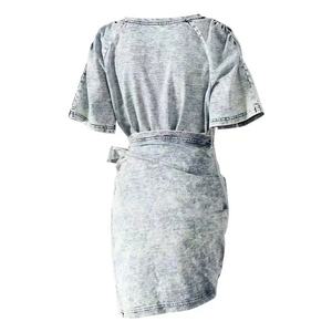 ชุด2ชิ้นกระโปรงสั้น2ชิ้นสำหรับผู้หญิงชุดวินเทจฟอกสี - Product Image 2