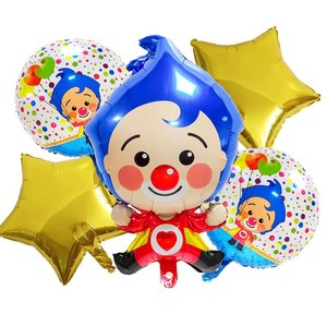 Nuevo Globo Metálico con Tema Azul del <span class=keywords><strong>Payaso</strong></span> de Dibujos Animados <span class=keywords><strong>Plim</strong></span> en Forma de Estrella para Decoración de Fiestas de Cumpleaños Infantiles - Product Image 6