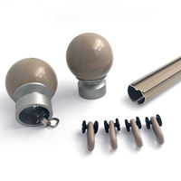 Ensemble de tringles à rideaux romaines modernes en aluminium, kit de tringle silencieuse avec embouts décoratifs et supports pour la décoration intérieure