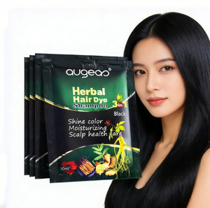 Augeas Shampoo Colorant Capillaire Herbal 3 en 1, Couvre à 100% les <span class=keywords><strong>Cheveux</strong></span> Gris et Blancs, Coloration Noire Permanente Longue Durée - Product Image 1