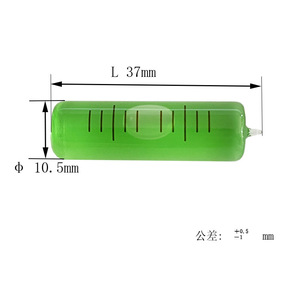 Nivel de burbuja de vidrio de 10.5 mm de diámetro y 37 mm de longitud, mini nivel de burbuja para instrumentos de medición de precisión - Product Image 2