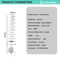 Antenne sectorielle GSM 800/1900 MHz 13 dBi, antenne Yagi verticale directionnelle, amplificateur à gain élevé, étanche pour extérieur, amplification du signal