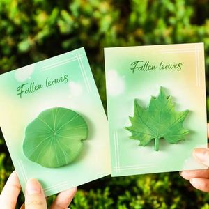 Fresh Leaf Sticky Notes <b>Creative</b> Realistic Student Stationery Small <b>Gifts</b> Message Memo Pads Adhesive Back-to-School Essentials - Product Image 3