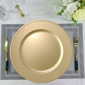 Platos de plástico dorados al por mayor para bodas, hoteles, fiestas, platos decorativos para la cena, platos para bodas - Product Image 1