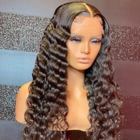 Perruques Lace Front sans colle HD en cheveux humains brésiliens Remy vierges 100% naturels indiens, ondulés profonds, longueurs variées, dentelle transparente intégrale, noires