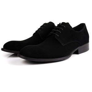 Chaussures habillées en cuir de vache véritable à bout pointu et à lacets, avec semelle antidérapante et intérieur confortable pour hommes - Product Image 1