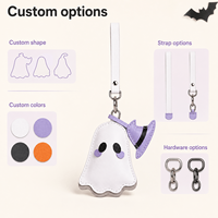 Colgante de cuero personalizado para Halloween con diseño de peluche, tamaño y patrón personalizables para compradores de marcas de etiqueta privada