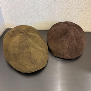 Boina de Gamuza Estilo Newsboy Retro para Mujer y Hombre, Diseño Simple de Color Sólido, Moda Otoño Invierno - Product Image 2