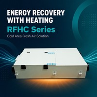 Ventilador de Recuperación de Calor ERV para Casa Pasiva con Precalentamiento PTC, 83% de Eficiencia, Bajo Consumo de Energía para Edificios Residenciales en Regiones Frías