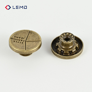 Glissières de fermeture éclair en métal de haute qualité pour jeans et vestes |   Conception à 4 trous sur le manche |   Sans nickel |   Anti-Brass/Gunmetal |   LEMO - Product Image 1