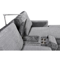 Canapé-lit d'angle deux places de style européen avec porte-gobelets, rangement, rembourrage en éponge, durable et écologique, pour salon - Vente en gros