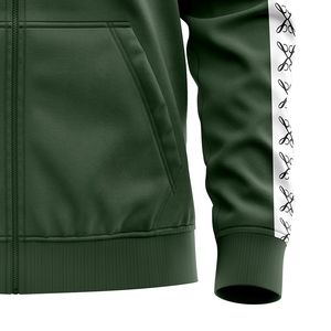 เสื้อฮู้ดมีซิปมีฮู้ดสำหรับทุกเพศเสื้อมีฮู้ดเย็บปักแบบรูดซิปพร้อมเทปพิมพ์โลโก้บนแขนเสื้อ - Product Image 5