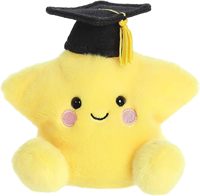 Boneka Bintang Wisuda Grosir, Boneka Plushie Lucu Warna Kuning Bersulam, Penghilang Stres, Topi Wisuda untuk Hadiah Wisuda