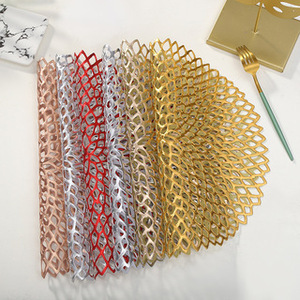 15 Zoll Runde PVC-Tischsets mit Filigranmuster, Metallische Spitze, Mandala-Muster, Hitzebeständig, Wasserdicht, Tischunterlage für Esszimmer - Product Image 3