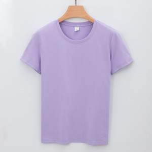 Mujeres transpirable algodón poliéster liso personalizado manga corta en blanco niñas camisetas cómodas suaves Casual señora Tops - Product Image 5