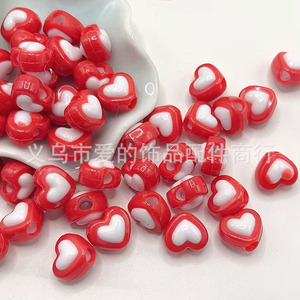 Aomiao's Mystery Heart Shape Beads 12mm Big Hole <b>Spacer</b> For DIY Jewelry Making Fresh Sweet Style Scattered Beads - Product Image 2
