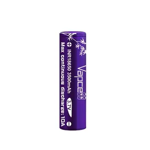 18650 סוללה vapcell 18650 ליתיום ליתיום נטענת סוללה vapcell inr18650 3500mah 10A 3.7v עבור פנס נייד