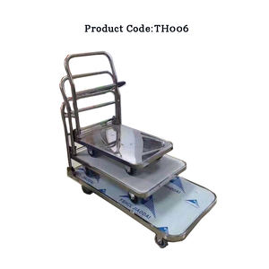 कारखाने की आपूर्ति औद्योगिक हैंड कार्ट प्लेटफॉर्म ट्रॉली चार पहिया फोल्डिंग प्लास्टिक के साथ 500 किलोग्राम क्षमता वाले स्टील सामग्री ओम समर्थित - Product Image 4