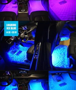 12V Light Car interior RGB LED Strip APP Control Auto Decorative Flexible Kit Fog Lamp neon cord auto led strip For Audi A8 D5
