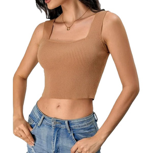 Top Corto Tejido Ecológico para Mujer, Chaleco sin Mangas con Diseño Femenino, Estilo Casual Chic para Fiestas de Verano - Product Image 2