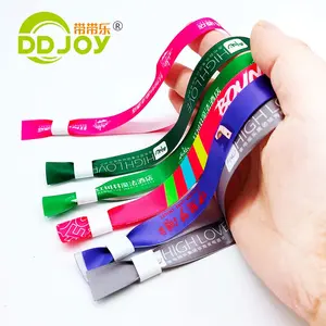 Custom High Quality Sublimation 1 Time Use Festival Party Concert Club Woven Fabric Wristbands For Events