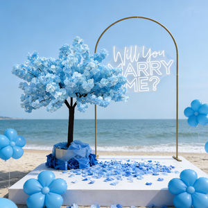 Arbre artificiel moderne en soie bleue, fleurs de cerisier, centre de table, décorations de toile de fond pour mariages et événements - Product Image 1