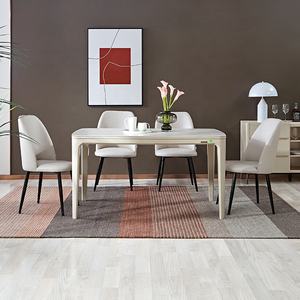805201 Quanu Marbre Naturel <span class=keywords><strong>Réserve</strong></span> Espace Sous <span class=keywords><strong>la</strong></span> Table Simple Min Blanc Moderne Table à Manger et Chaise pour 4 Personnes - Product Image 2