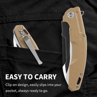 Couteau pliant en acier D2 avec manche en nylon personnalisable, adapté pour le camping et la randonnée en plein air