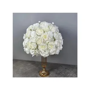 כדור פרחים לבן מותאם אישית מלאכותי פרחוני ורד מרכזי 50 ס""מ כדור פרחים גדול כדור פרחים עיצוב חתונה כדור פרחים לחתונה וכו'