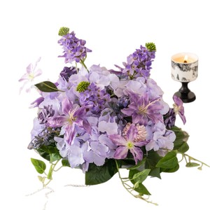 Arreglo de Flores Artificiales de Seda para Decoración de Mesa, Hortensias Púrpuras, Decoración para el Hogar, Centro de Mesa para Banquetes y Restaurantes - Product Image 5