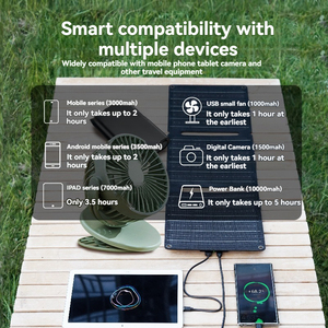 15W High Efficiency 23% Efficiency Foldable Sola Panel Eco-friendly Outdoor Emergency Power <b>Generation</b> Board Portable <b>Solar</b> - Product Image 6