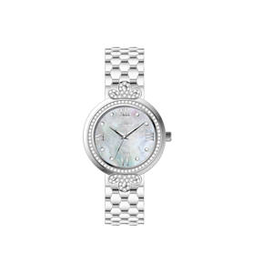 Reloj de Cuarzo para Mujer, Elegante y Ligero, Resistente al Agua, con Esfera de Nácar, Bisel con Cristales y Correa de Aleación - Product Image 5