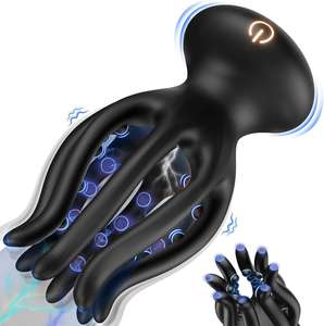 Jouet de masturbation masculin en forme de méduse, 100% étanche IPX7, 10 modes de vibration réglables, stimulation ciblée du gland - Product Image 1