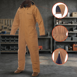 Combinaison de travail marron avec capuche et fermeture éclair, vêtements de sécurité pour usage industriel - Product Image 5
