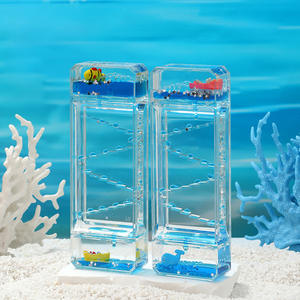 Ornement de <span class=keywords><strong>sablier</strong></span> <span class=keywords><strong>liquide</strong></span> de dessin animé moderne Remplissage de goutte d'<span class=keywords><strong>huile</strong></span> acrylique transparent Cadeau créatif pour le soulagement du stress - Product Image 4