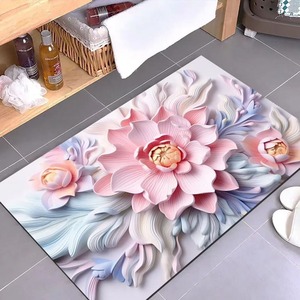 Dreidimensionale Blumen-Diatomenschlamm-Bodenmatte Saugfähige Rutschfeste Fußmatte Stoffteppich Maschinenwaschbare Badezimmermatte - Product Image 4