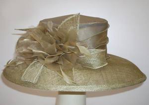 Chapeaux de cérémonie fantaisie en sinamay à large bord pour femmes, motif floral, vente en gros - Product Image 2