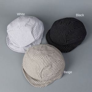 หมวกเบเร่ต์ผู้หญิงลายทางจีบสไตล์เรโทรกันแดด รุ่นใหม่รับฤดูใบไม้ผลิและฤดูร้อน - Product Image 3
