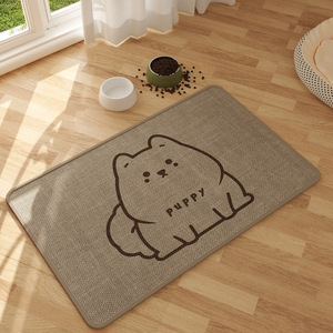 Alfombra para mascotas con diseño de cachorro, 40x60cm, 50x80cm, 60x90cm, 80x120cm, lavable, antideslizante, para la zona de alimentación de las mascotas. - Product Image 3