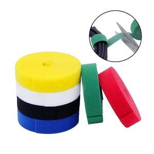 強力な粘着フックとループ留め具テープ100% ナイロンベルクロー粘着テープロールストリップナイロン生地粘着ベルクロー - Product Image 3