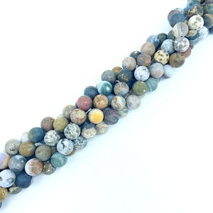 <span class=keywords><strong>Pietra</strong></span> naturale tonda smerigliata perline di agata di diaspro Marine pietre preziose sciolte per la creazione di gioielli bracciale orecchini collana - Product Image 3