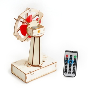 Kit de bricolage en bois pour ventilateur électrique télécommandé OKYN-G5780, expérience scientifique STEM, modèle à assembler - Product Image 4