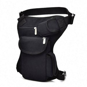 Sac de jambe sportif multifonctionnel tactique en polyester noir imperméable pour homme avec fermeture éclair - Product Image 1