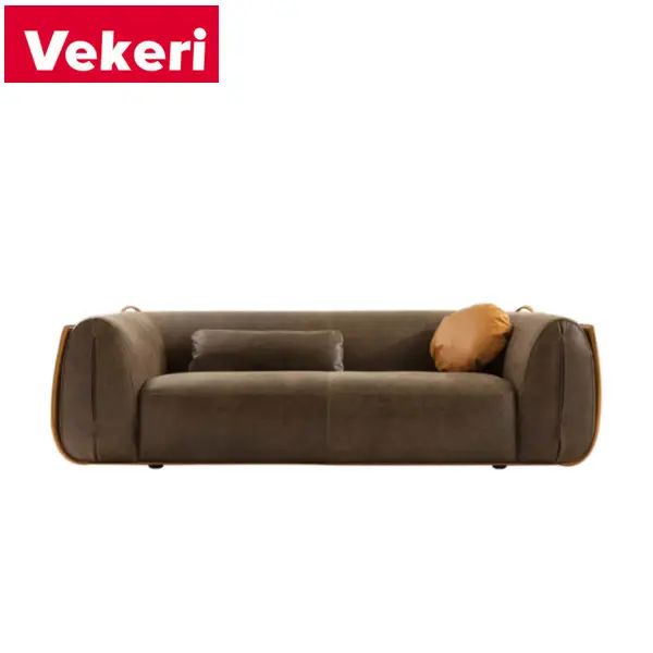 Modern pure color swan velvet material multi no legs sofa radian suitable for human body curve Pure leather on the back sofa