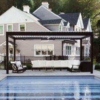 Pergola motorisée réglable, pergola bioclimatique en aluminium imperméable, pergola pour événements en plein air, conception OEM