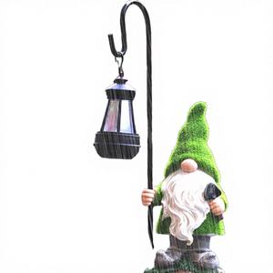 Statue de gnome de jardin vintage faite à la main en résine imperméable avec lampe solaire, décoration extérieure, marque SPX - Product Image 3