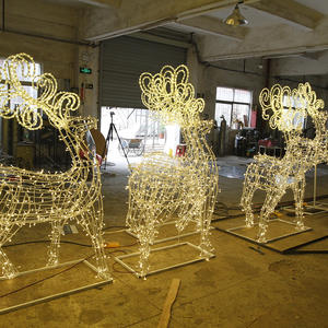 Decoraciones Grandes para Festivales Reno de Navidad <span class=keywords><strong>Gigante</strong></span> de Tamaño Real Trineo de Renos Decoraciones para Fiestas Navideñas para Exteriores - Product Image 4